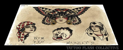 Dannii G 5 page Digital Flash #1-#5 - tattooflashcollective