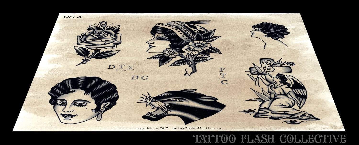 Dannii G 5 page Digital Flash #1-#5 - tattooflashcollective