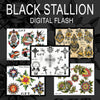 Black Stallion Tattoo digital download Black Stallion 5 page Digital Flash #100-#104