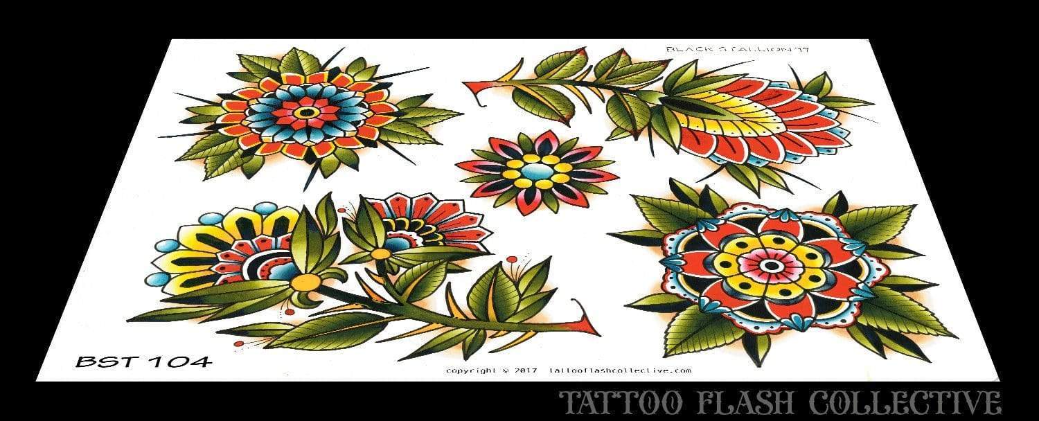 Black Stallion Tattoo digital download Black Stallion 5 page Digital Flash #100-#104