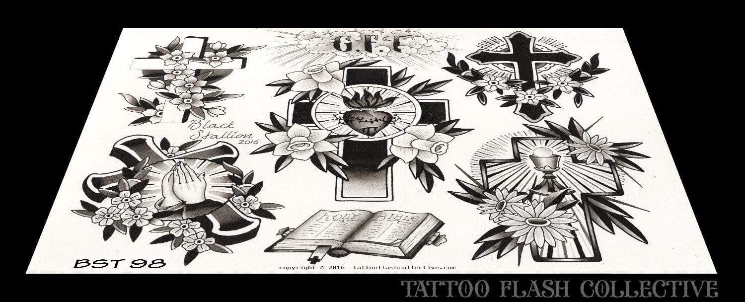 Black Stallion Tattoo digital download Black Stallion 5 page Digital Flash #95-#99