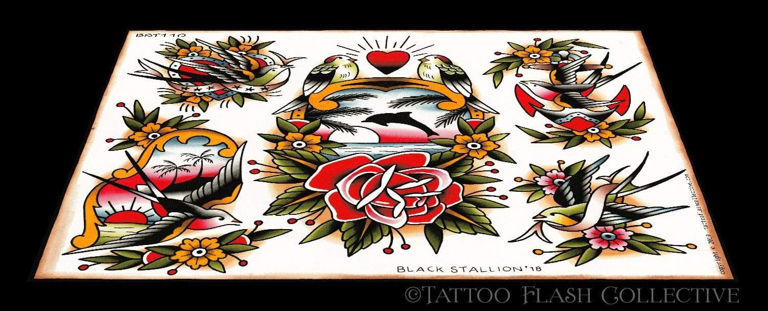 Black Stallion Tattoo Flash Black Stallion #110