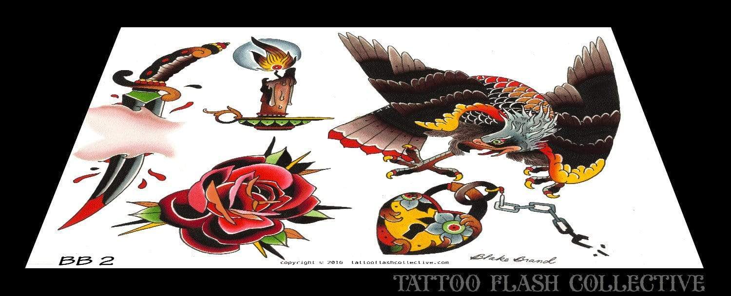 Blake Brand 6 page Digital Flash #1-#6 - tattooflashcollective