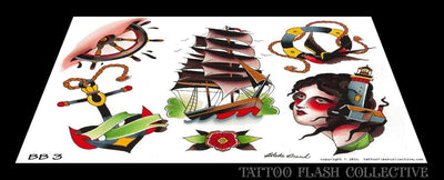 Blake Brand 6 page Digital Flash #1-#6 - tattooflashcollective