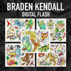 Braden Kendall 5 page Digital Flash #1-5 - tattooflashcollective