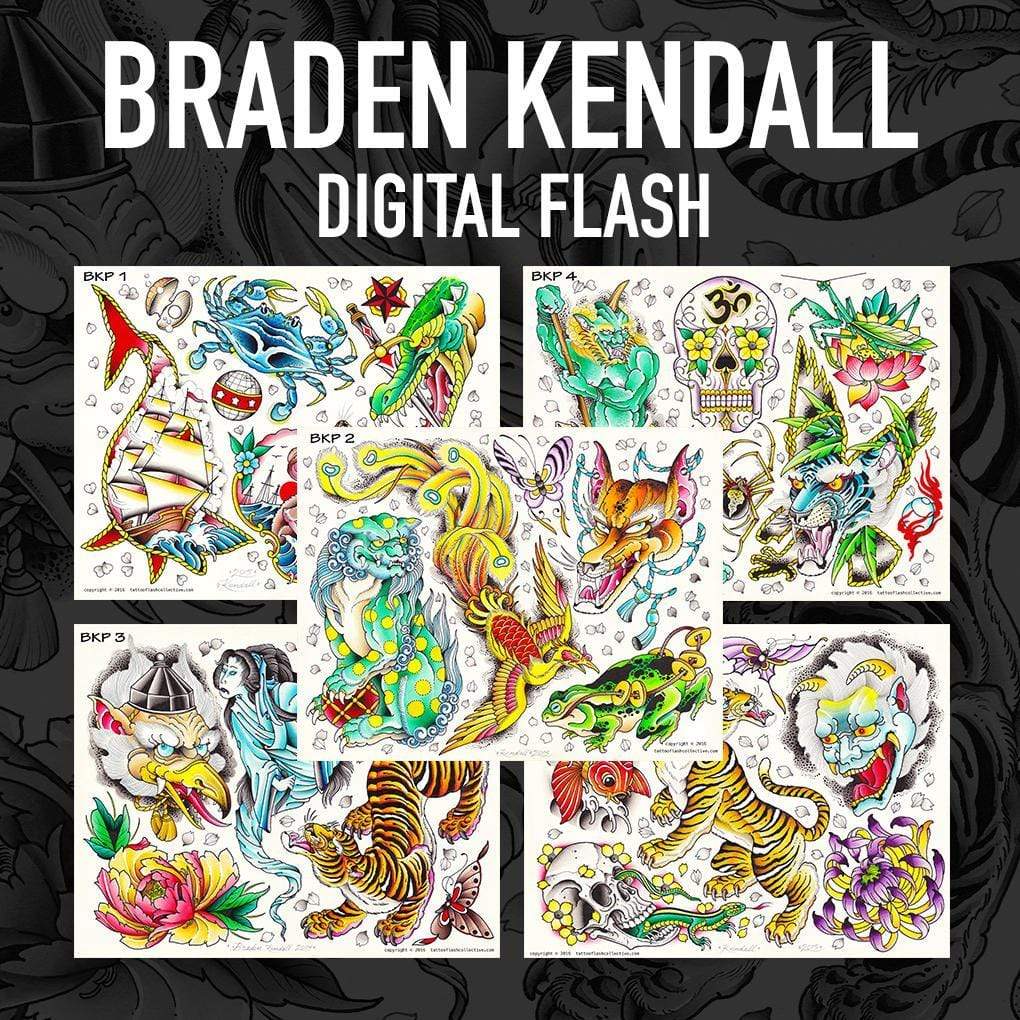 Braden Kendall 5 page Digital Flash #1-5 - tattooflashcollective