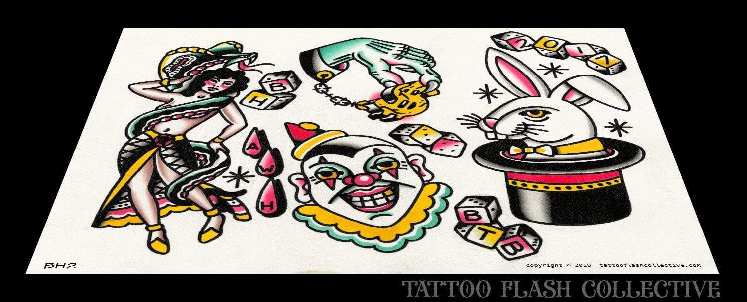 Bryce Hudgin 5 page Digital Flash #1-#5 - tattooflashcollective