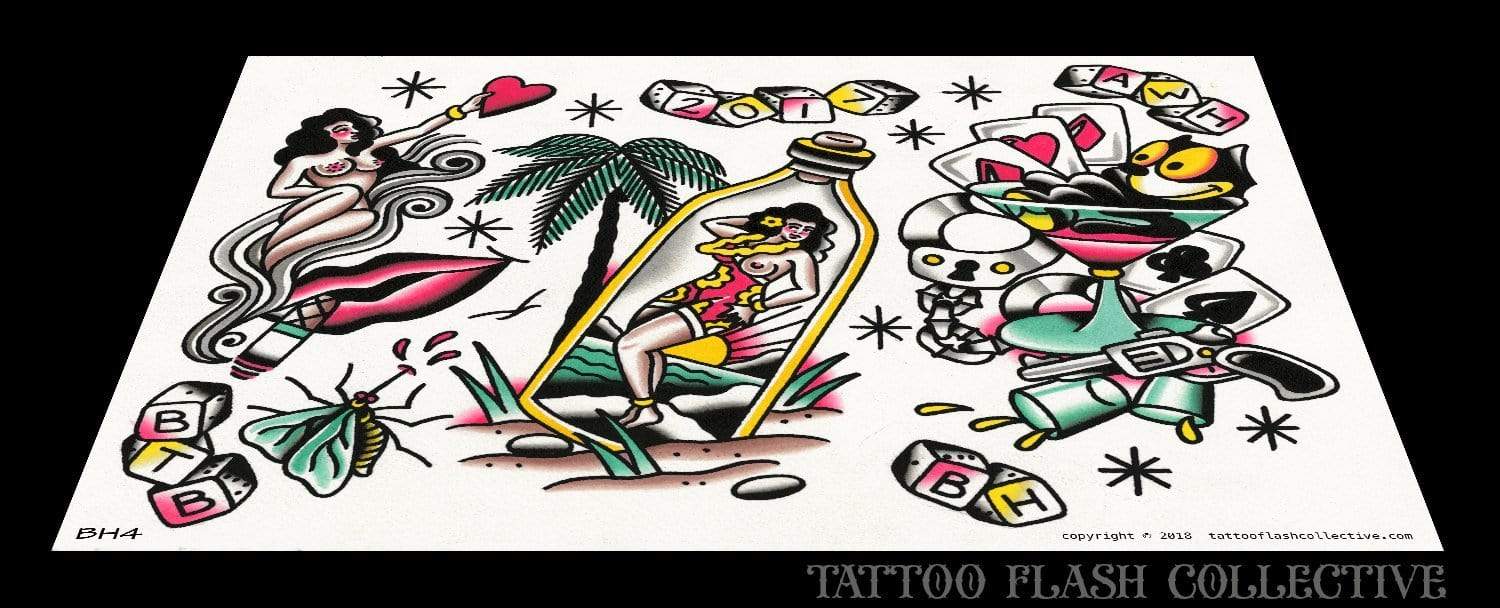 Bryce Hudgin 5 page Digital Flash #1-#5 - tattooflashcollective