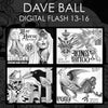 Dave Ball 4 page Digital Flash #13-#16 - tattooflashcollective