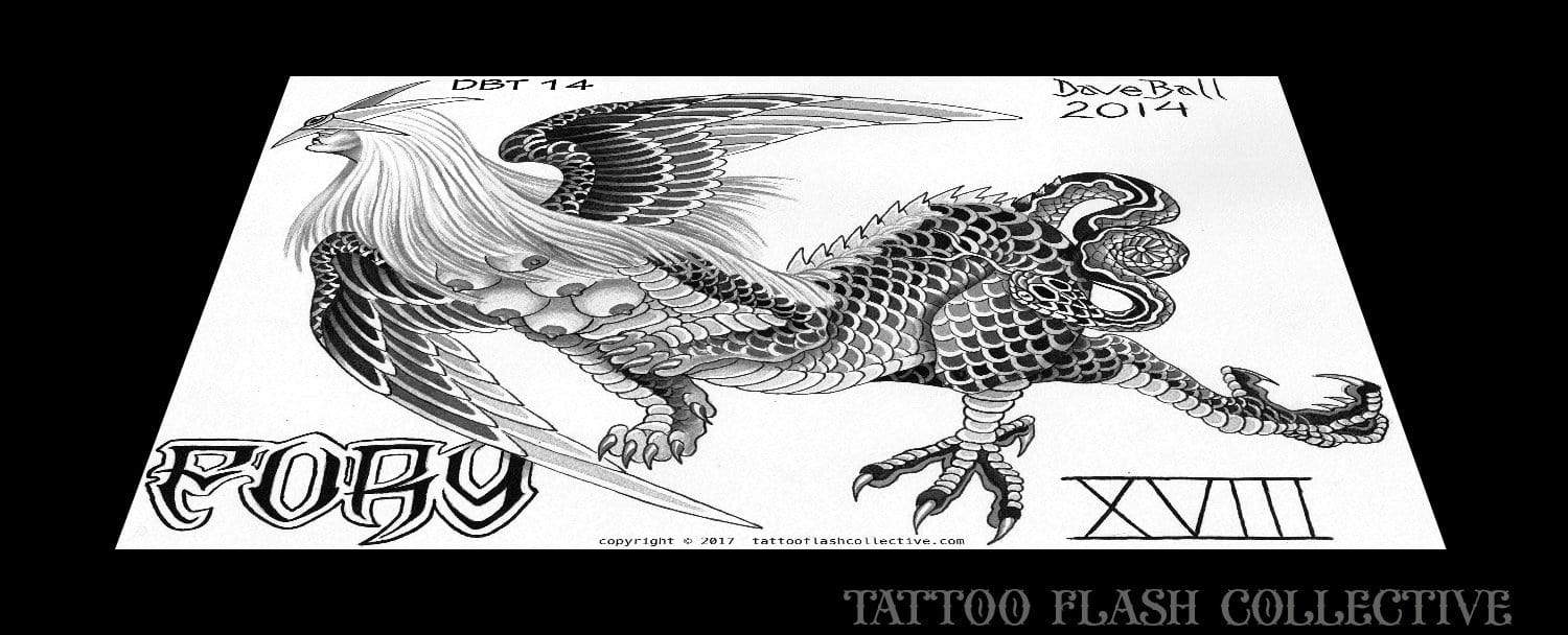 Dave Ball 4 page Digital Flash #13-#16 - tattooflashcollective