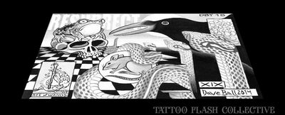 Dave Ball 4 page Digital Flash #13-#16 - tattooflashcollective