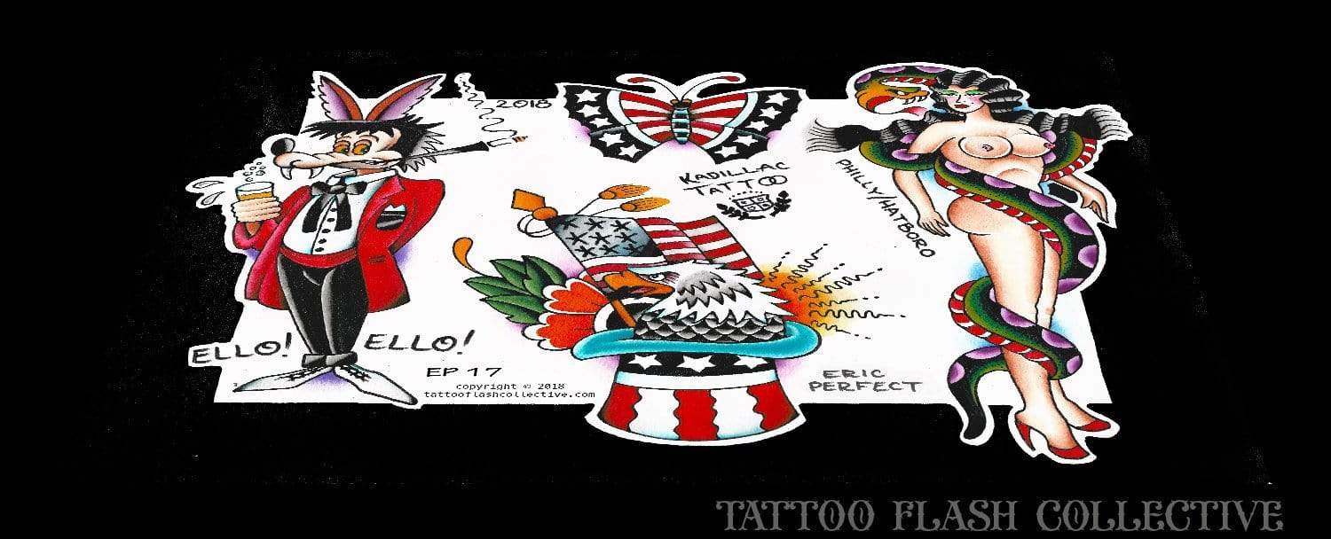 Eric Perfect 7 page Digital Flash #17-#23 - tattooflashcollective