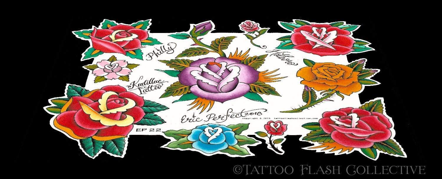 Eric Perfect 7 page Digital Flash #17-#23 - tattooflashcollective