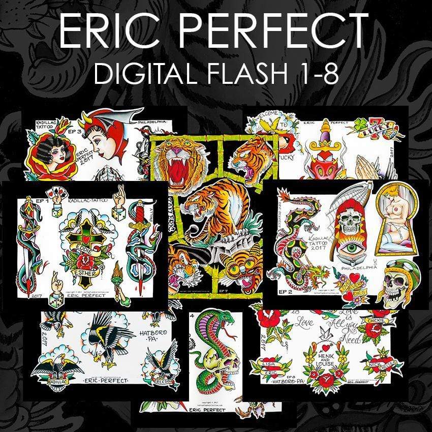 Eric Perfect 8 page Digital Flash #1-#8 - tattooflashcollective