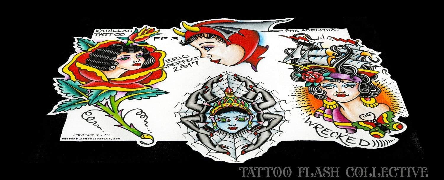 Eric Perfect 8 page Digital Flash #1-#8 - tattooflashcollective