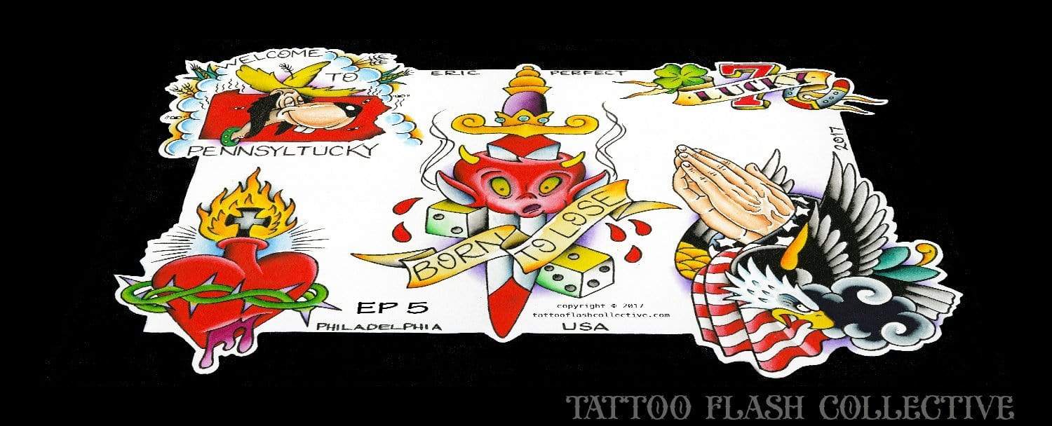 Eric Perfect 8 page Digital Flash #1-#8 - tattooflashcollective