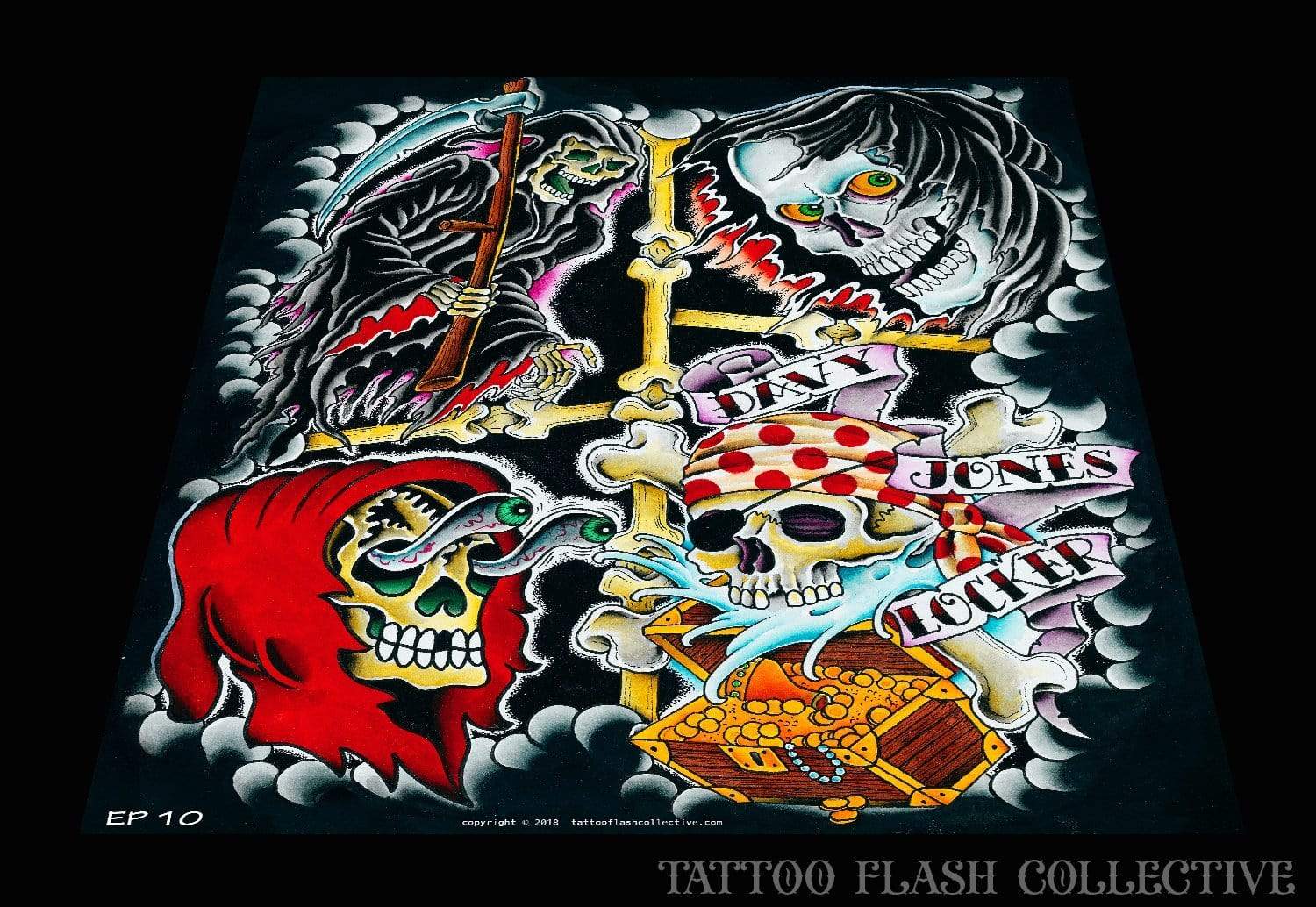 Eric Perfect 8 page Digital Flash #9-#16 - tattooflashcollective