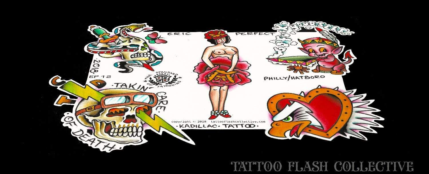 Eric Perfect 8 page Digital Flash #9-#16 - tattooflashcollective