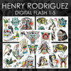 Henry Rodriguez 5 page Digital Flash #1-#5 - tattooflashcollective