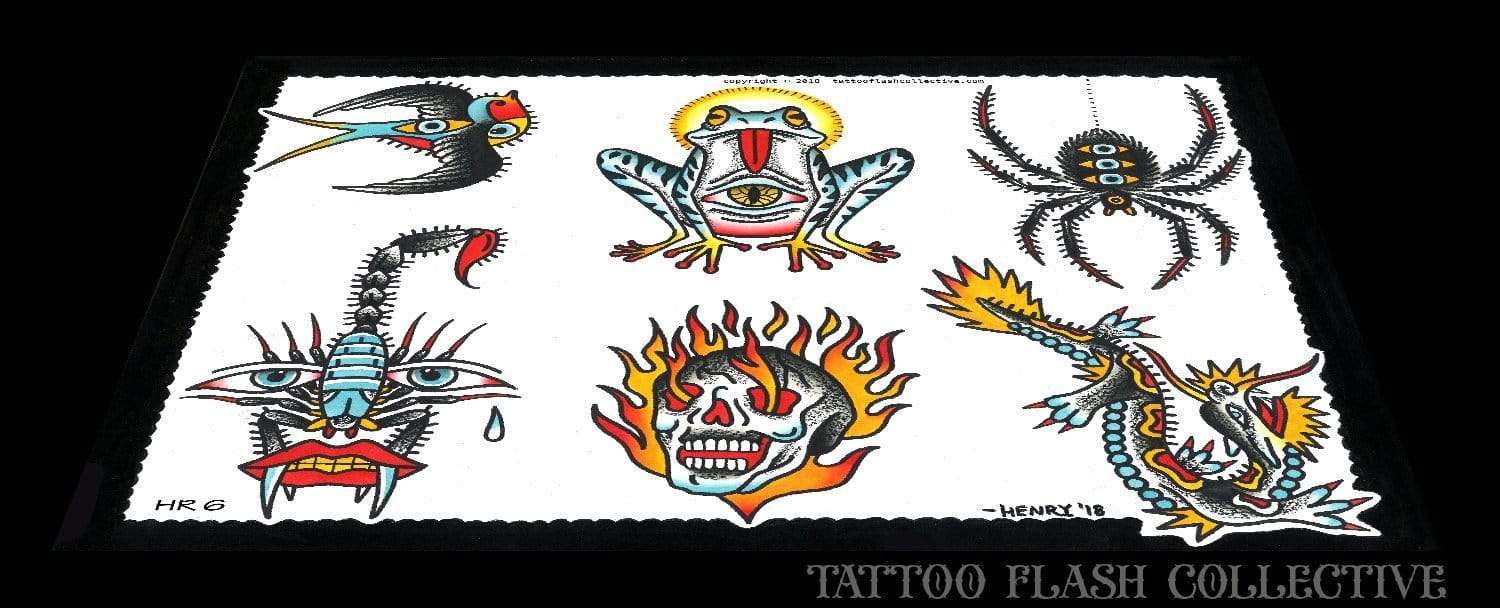 Henry Rodriguez 5 page Digital Flash #6-#10 - tattooflashcollective