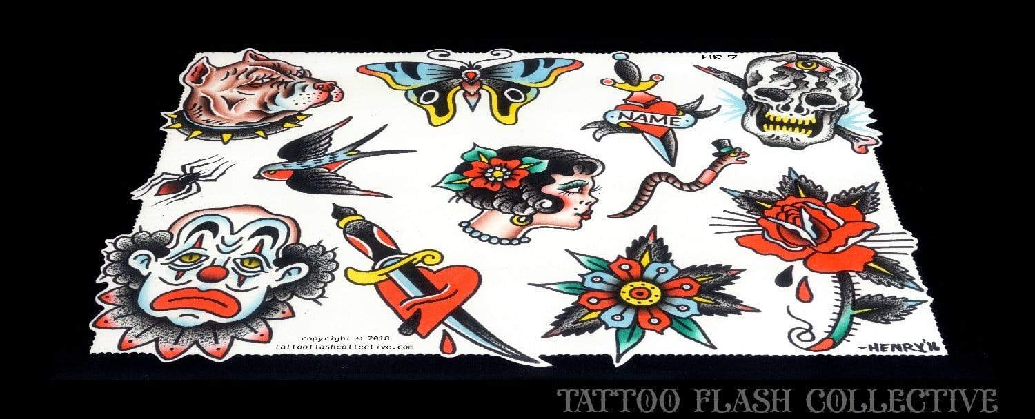 Henry Rodriguez 5 page Digital Flash #6-#10 - tattooflashcollective