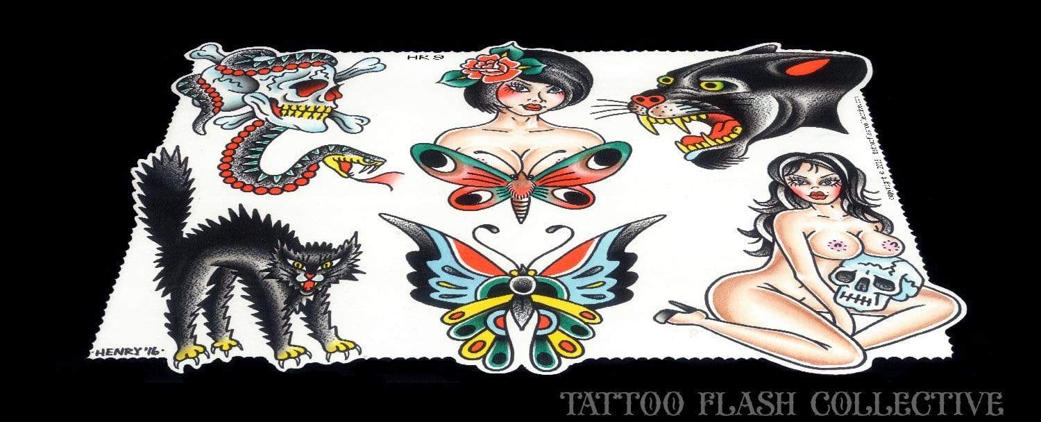 Henry Rodriguez 5 page Digital Flash #6-#10 - tattooflashcollective