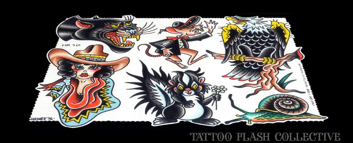 Henry Rodriguez 5 page Digital Flash #6-#10 - tattooflashcollective