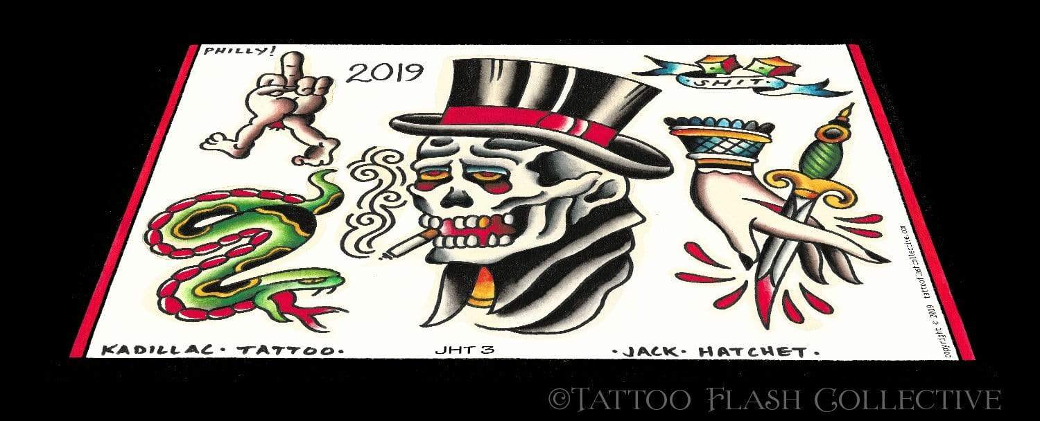 Jack Hatchet 5 page Digital Flash #1-#5 - tattooflashcollective