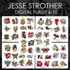 Jesse Strother 5 page Digital Flash #6-#10 - tattooflashcollective