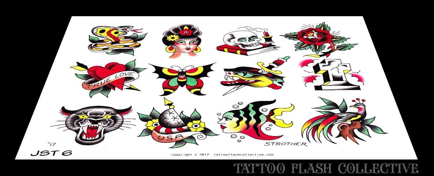 Jesse Strother 5 page Digital Flash #6-#10 - tattooflashcollective